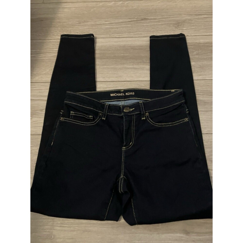 Michael Kors Izzy Skinny Dark Wash Stretch Jeans Women's  Size 4 Mid-rise